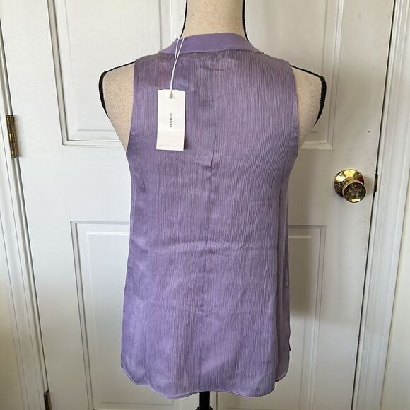 VINCE RIB-TRIM LILAC SILK SHELL  NWT - Picture 4 of 9